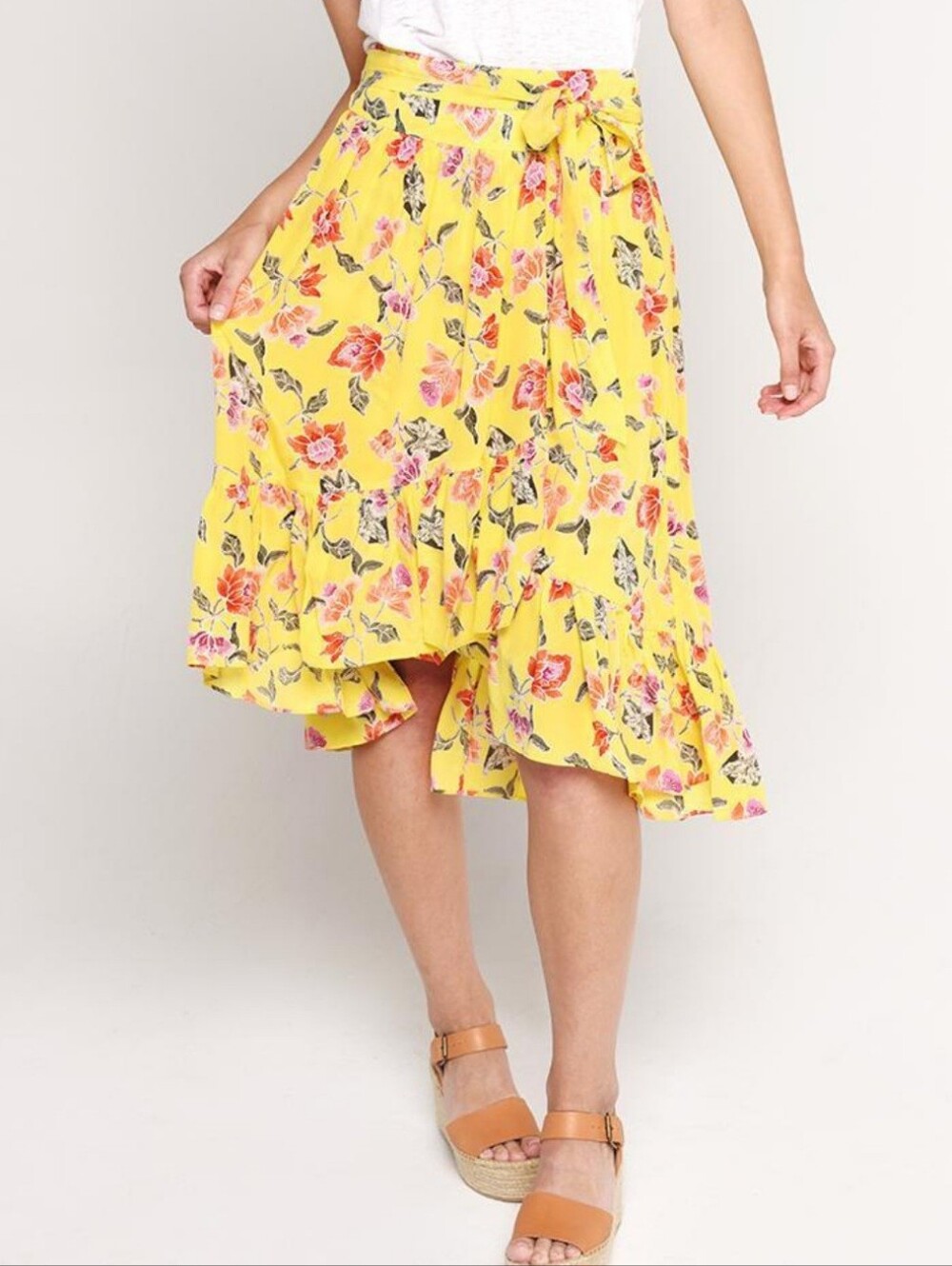 Joie Denisha Ruffled Silk Skirt